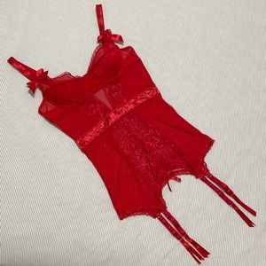 Red Babydoll with Garter Belts